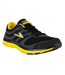 Vostro Black Yellow Sports Shoes for Men - VSS0044
